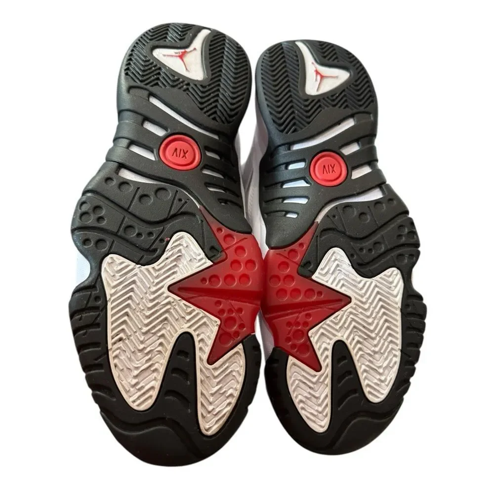 Jordan Men's White and Red Athletic Basketball Shoes